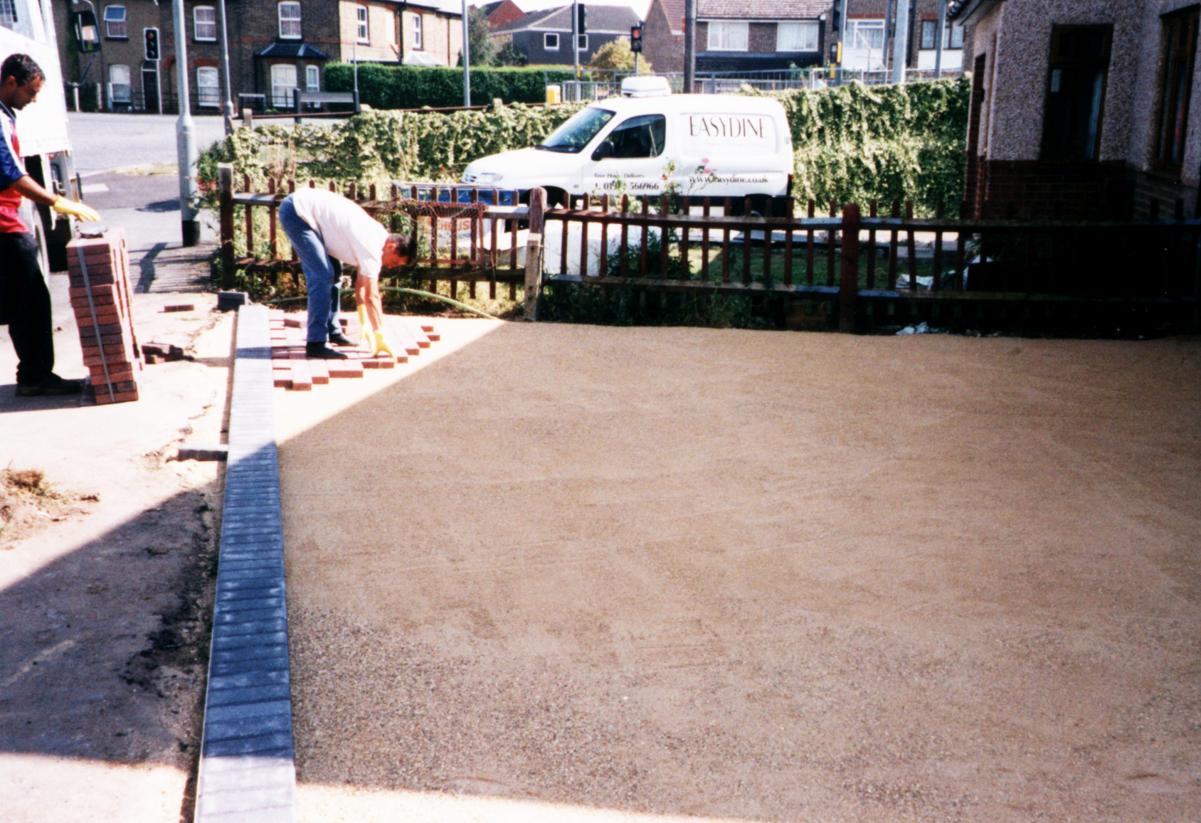 Sub-base preparation with compacted Type 1 ready for block paving driveway