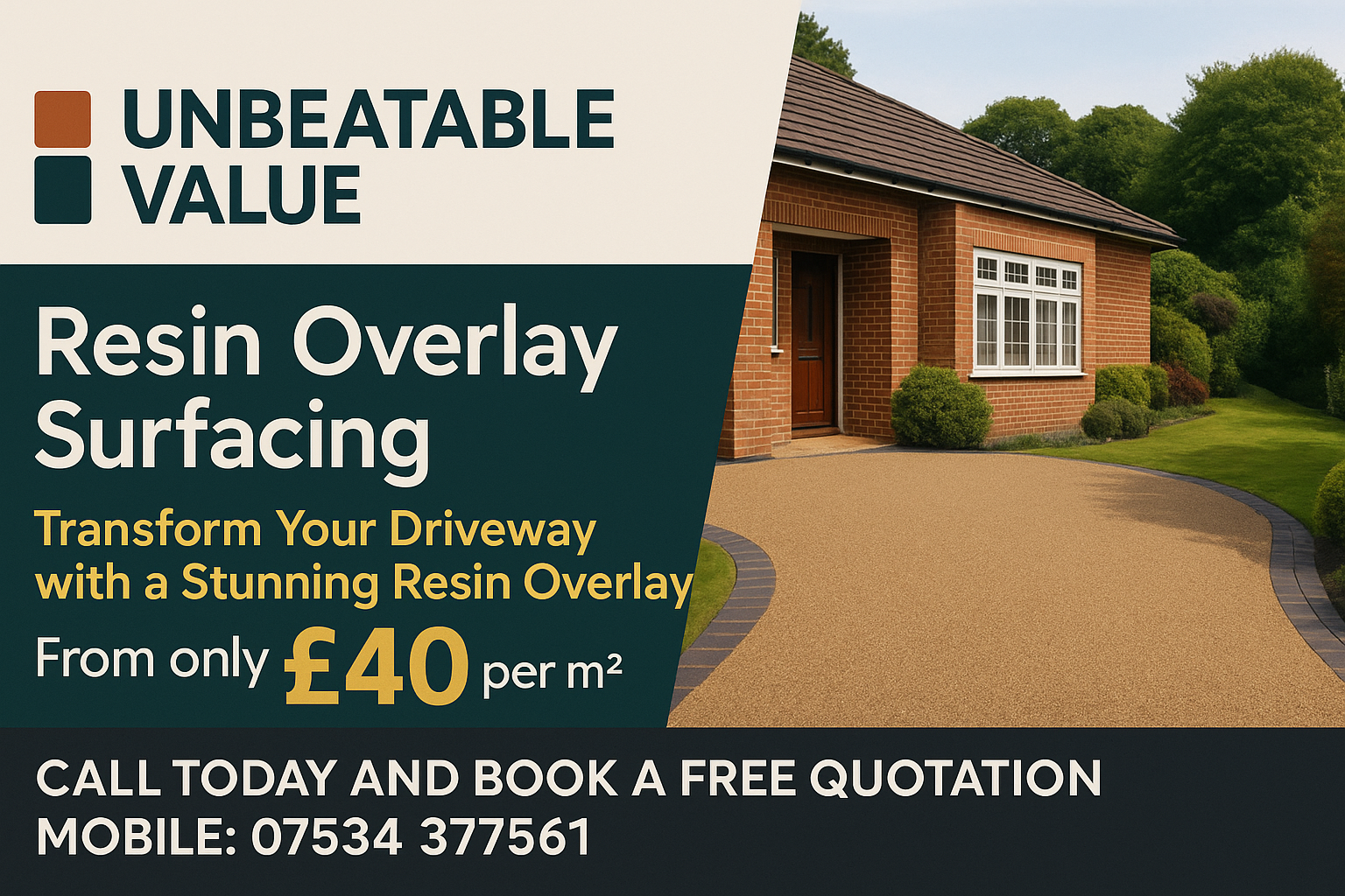 Resin overlay driveway offer across Sussex, Surrey and Kent