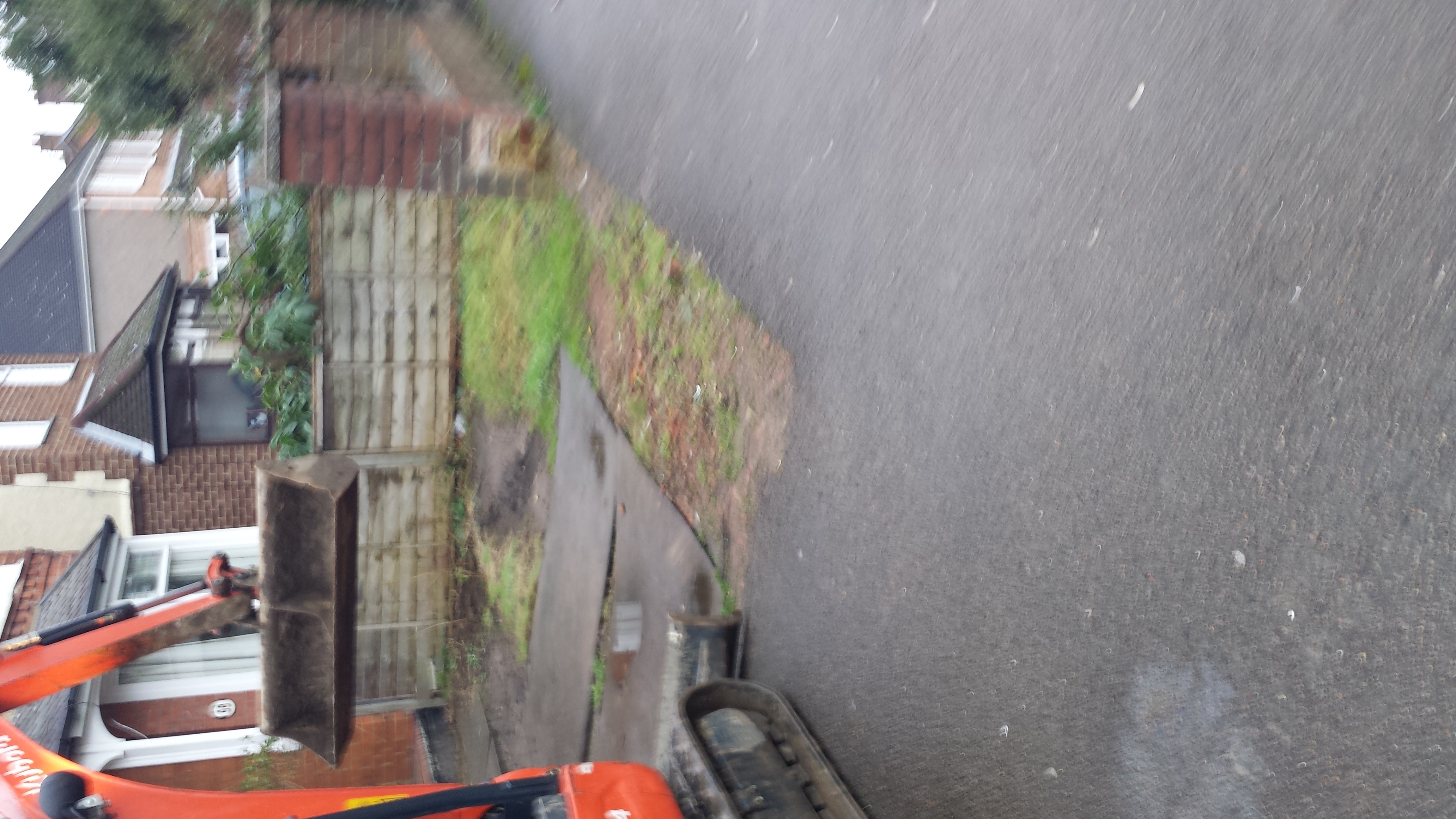 Driveway before tar and chip surfacing