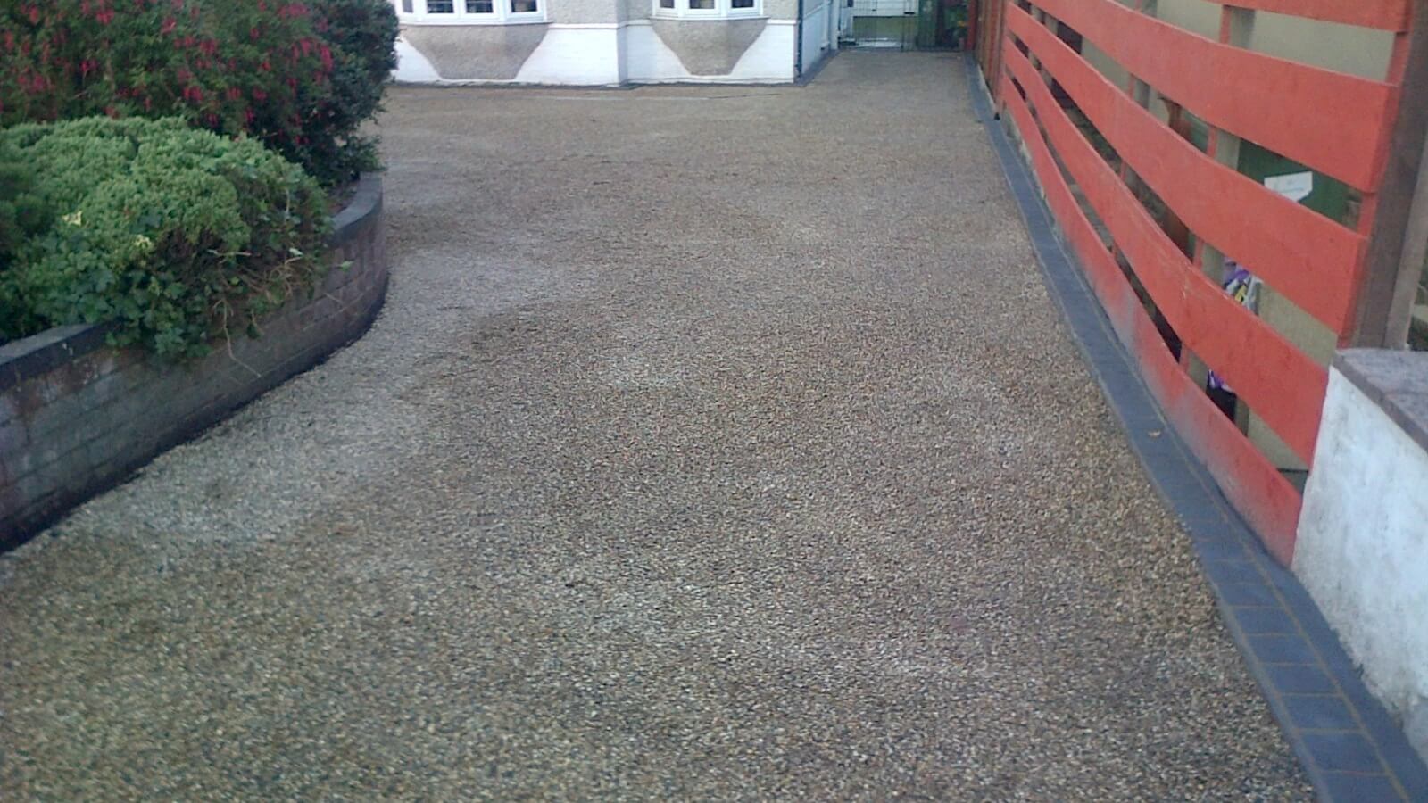 Tar and chip driveway at a detached house in the UK