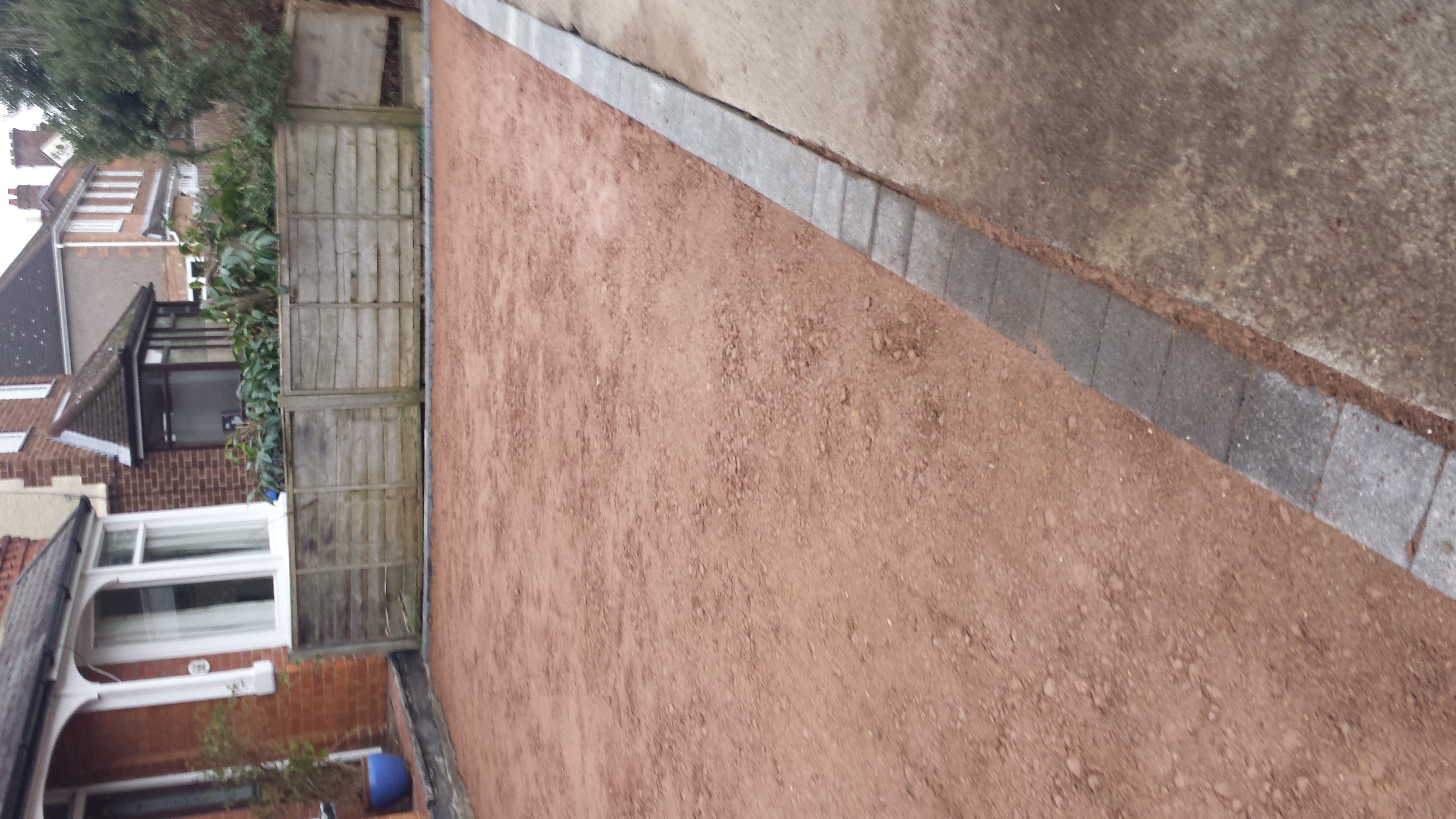 Tar and chip driveway during installation