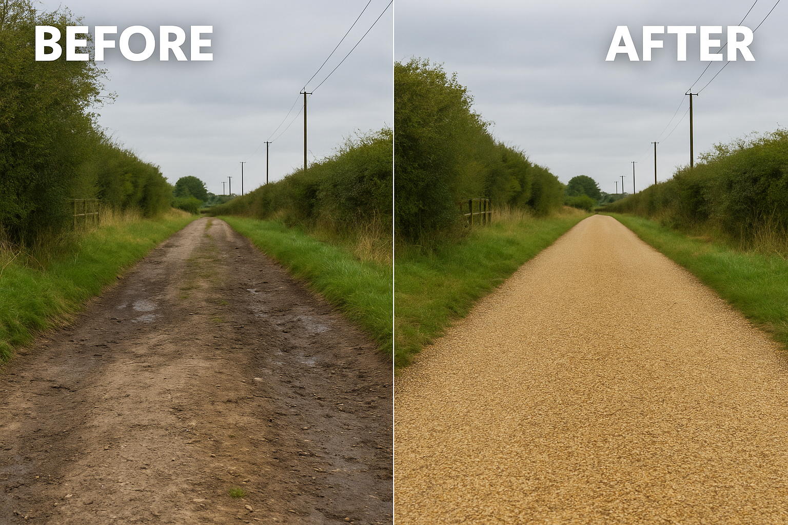 Tar and chip driveway in West Sussex